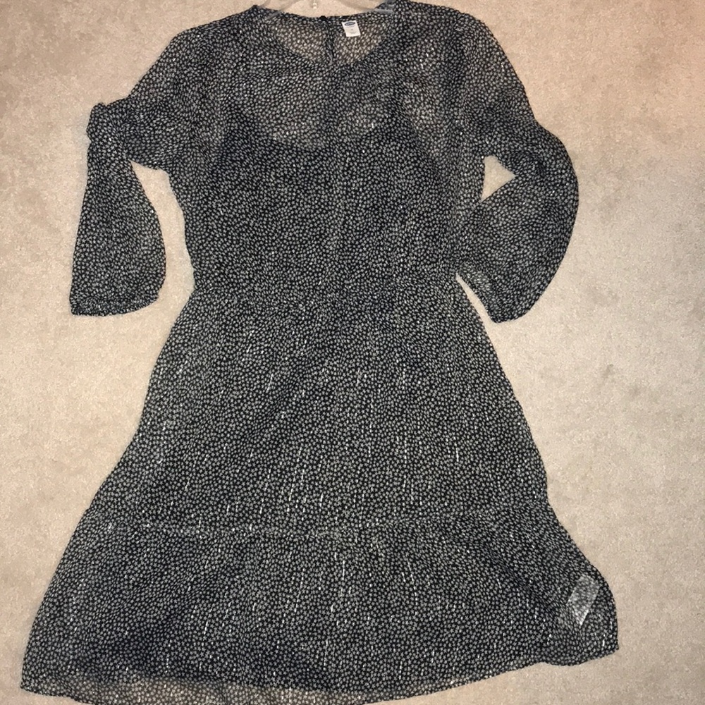 Black and white star pattern dress
